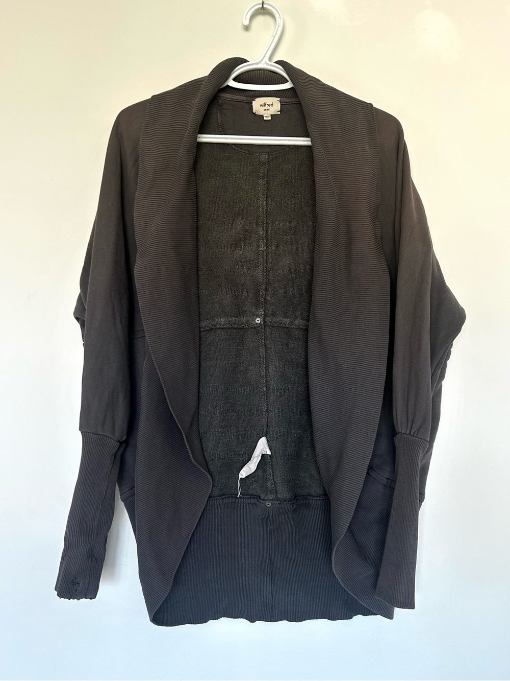 Aritzia Wilfred Diderot Cocoon Cardigan Size Small Dark Gray